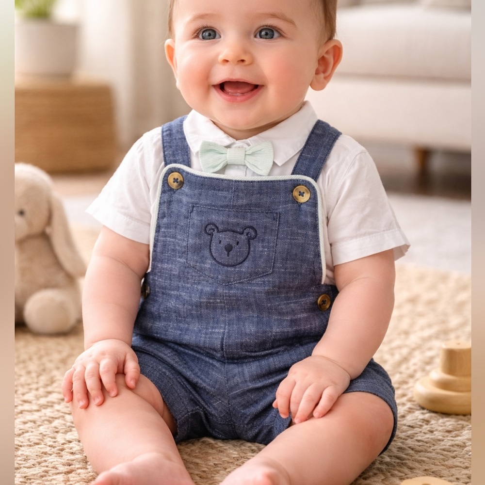 Tommy Bahama White and Green Baby Outfit